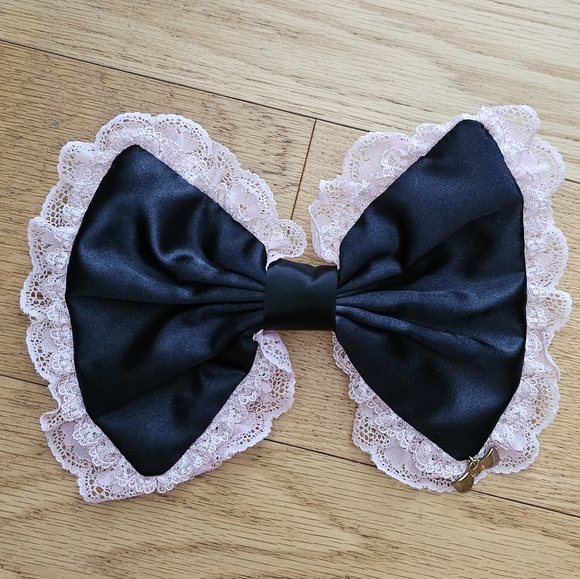 Ma*rs Princess Melody Agejo Gyaru Sweet Lolita Oversized Pink And Black Barette - Picture 1 of 3